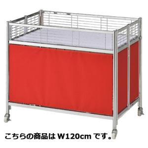 中折れワゴン レッド W120cm 【メーカー直送/代金引換決済不可 店舗什器 パネル 壁面 店舗備品 仕切 棚】