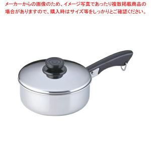 【まとめ買い10個セット品】18-0浅型ソースパン 16cm【ih用ソースパン IH対応 業務用ソースパン スープ鍋 お味噌汁鍋 プロ愛用 片手鍋 IH 100V対応 業務用】｜meicho2