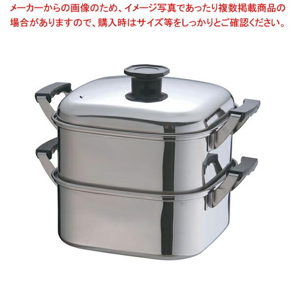 【まとめ買い10個セット品】(T)18-8角型蒸器 24cm 2段【角蒸し器 せいろ セイロ 蒸篭 ...