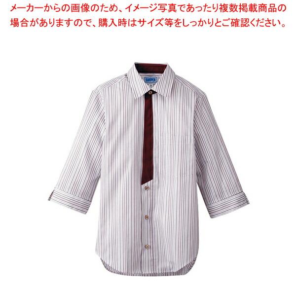 【まとめ買い10個セット品】男女兼用七分袖シャツ 4L BT-3121 エンジ