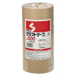 【まとめ買い10個セット品】 セキスイ クラフトテープ K50X01(NO500-25X50) 10巻｜meicho2