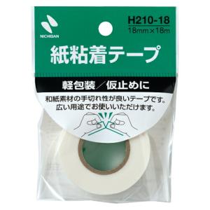 【まとめ買い10個セット品】ニチバン 紙粘着テープ H210-18 白 1巻｜meicho2