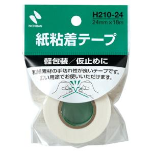 【まとめ買い10個セット品】ニチバン 紙粘着テープ H210-24 白 1巻｜meicho2