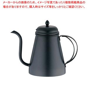 【まとめ買い10個セット品】18-8コーヒードリップポット 蓋付 ブラック 1000cc｜meicho