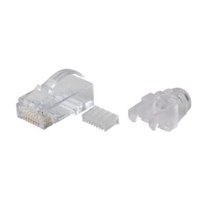 日本製線 NSP5E100B Cat.5e RJ45モジュラープラグ(ブーツ付) 業務用 工事用 配...