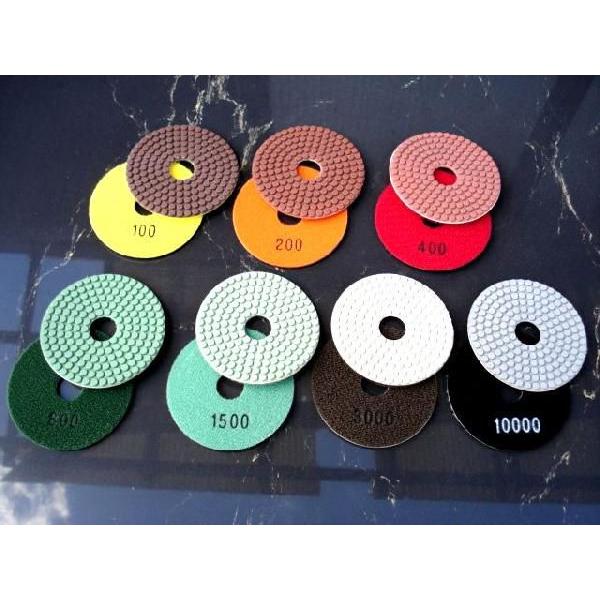 スーパーフラッシュダイヤパッドΦ80ｍｍ　御影石・タイル研磨用　 湿乾両用　＃100R〜バフ　(単品...