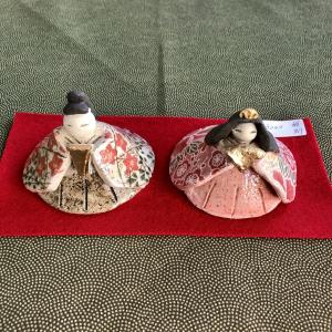 雛人形 陶器 コンパクト 錦お雛様ぼんぼり おひなさま ひな祭り 幸楽窯
