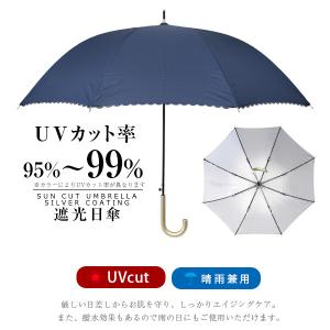 日傘 シンプル スカラップ UVカット ジャン...の詳細画像1