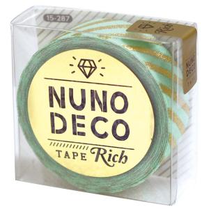 KAWAGUCHI 手芸用品 NUNO DECO ヌノデコテープ リッチストライプ グリーン 15-287