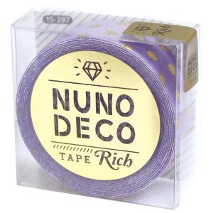 KAWAGUCHI 手芸用品 NUNO DECO ヌノデコテープ リッチドット パープル 15-297