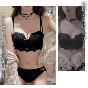 下着女性 上下セット ノンワイヤーブラ ブラト...の詳細画像1