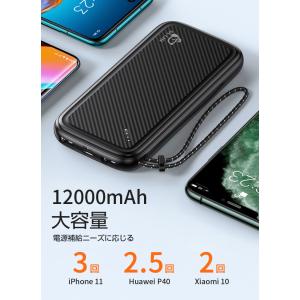 モバイルバッテリー 12000mAh 大容量 ...の詳細画像4