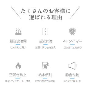 アンチグラビティ加湿器 500mL大容量 水タ...の詳細画像4