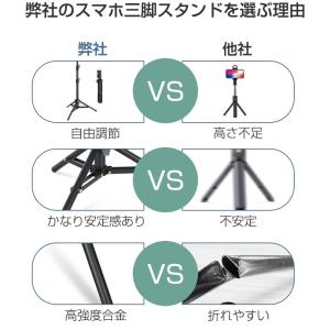 三脚 スマホスタンド ライブ配信 高さ調節 長...の詳細画像2