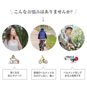 帽子型ヘルメット 日焼け UVカット サイクル...の詳細画像2