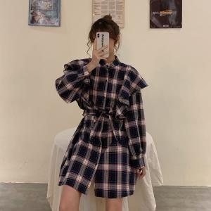 高校生 中学生 ファッション 10代 代 長袖 韓国 おしゃれ ワンピース ウエスト マークチェック ワンピース 4934 4934 メイシンファッションヤフー店 通販 Yahoo ショッピング
