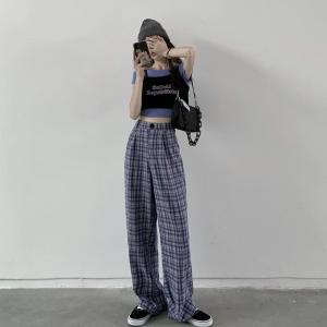 高校生 中学生 ファッション ゆるパン ワイドパンツ レディース ファッション おしゃれ チェック柄 ロング ボトムス 6527 6527 メイシン ファッションヤフー店 通販 Yahoo ショッピング