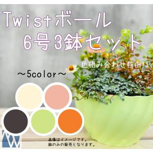 植木鉢 プラ鉢 ボール鉢 色組み合わせ自由！Twistボール 8号 2鉢セット