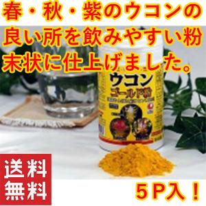 ウコン 粉末 沖縄県産 お土産 通販 飲みやすい おすすめ ウコンゴールド粉容器入150g×5個セット うっちん沖縄｜mejapon