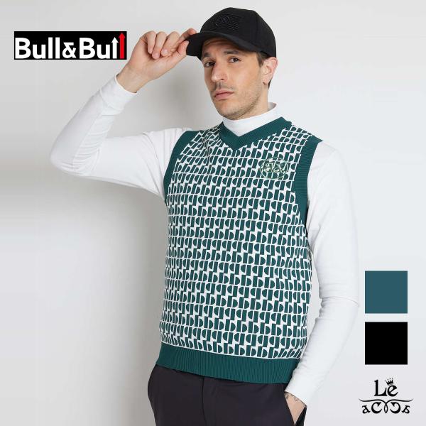【70％OFF】Bull&amp;Bull ブルアンドブル ニット Ｗジャガードベスト メンズ  ゴルフ 秋...
