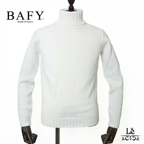 BAFY バフィー タートルネック ニット セーター メンズ ホワイト 白 無地 ウール ミドルゲー...