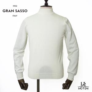 GRAN SASSO グランサッソ 12ゲージ モックネック ニット セーター メンズ ハイゲージ ウール 長袖 ホワイト    国内正規品｜mejiroleacca