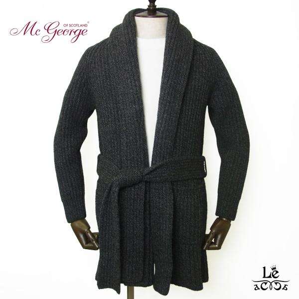 Mc George マックジョージ ウールカシミヤ ショールカラー メンズ カーディガン ニット ア...