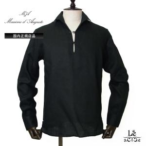 GIANNETTO（ジャンネット） リネン シャツ ネイビー メンズ VINCI FIT