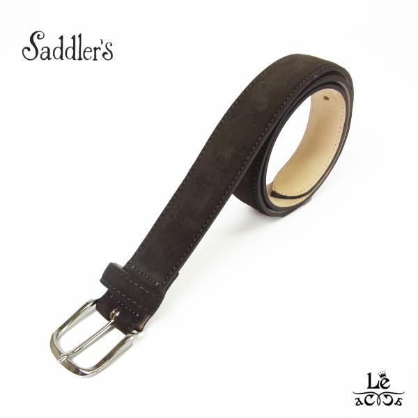 Saddler&apos;s サドラーズ ベルト スウェード スエード メンズ ダーク ブラウン マホガニー ...