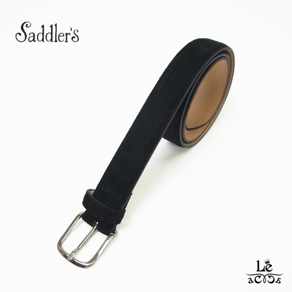 Saddler's サドラーズ スエード ベルト メンズ スウェード 本革 ブラック 黒 イタリア ...