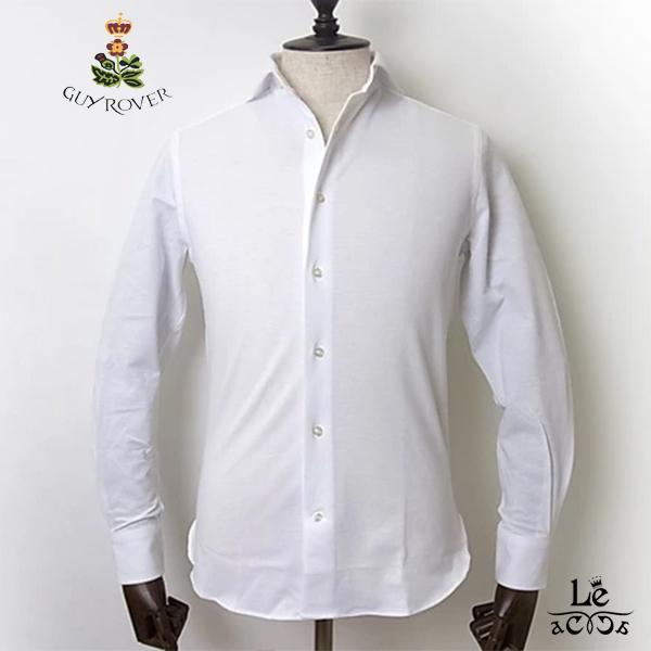 ギローバー シャツ 長袖 GUYROVER 鹿の子 シャツ PL190J コットン 無地 ホワイト ...