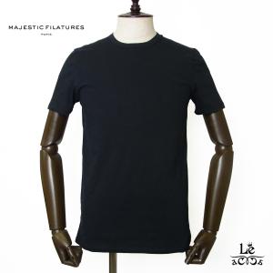 マジェスティック フィラチュール オム MAJESTIC FILATURES HOMME クルーネック Tシャツ 半袖 メンズ ブラック 国内正規品  【メール便】｜mejiroleacca