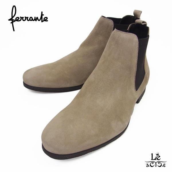 FERRANTE フェランテ スエード サイドゴアブーツ JUST ジャスト ベージュ 本革 レザー...