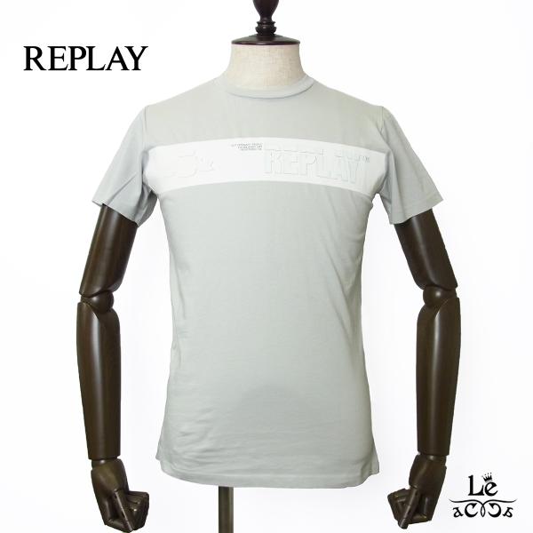 REPLAY リプレイ Tシャツ メンズ クルーネック 半袖 カットソー ラバーロゴデザイン M60...