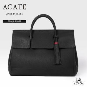 ACATE アカーテ OSTRO SS オストロ シュリンクレザー ミニボストンバッグ タッセル 本革 牛革 ユニセックス メンズ レディース ブラック 黒 正規品 送料無料