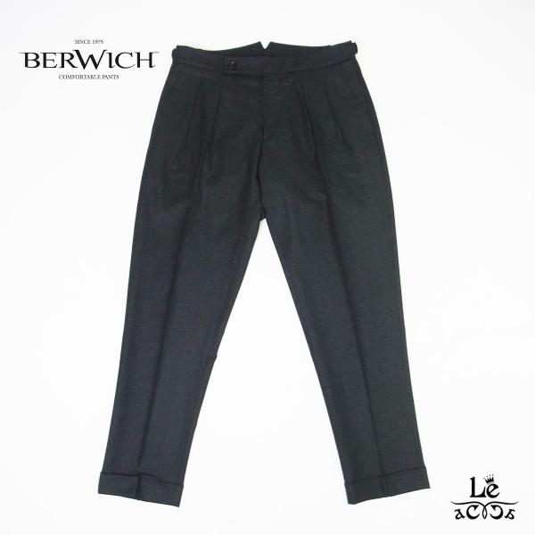BERWICH ベルウィッチ SCOTCH スコッチ ウール サキソニー クロップド パンツ 2プリ...