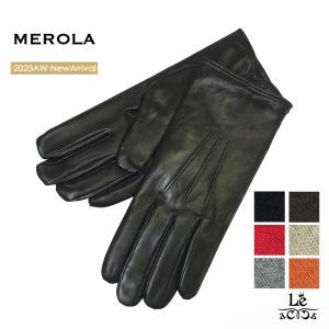 MEROLA メローラ 手袋 グローブ レザー メンズ 本革 カシミヤ カシミア ナッパレザー イタ...