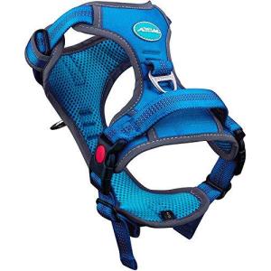 ThinkPet 犬用引っ張らないスポーツハーネス ハンドル付き 中型犬 大型犬に向け 調節可能 装着簡単 通気性 反射材料 背中と前のクリップが簡単