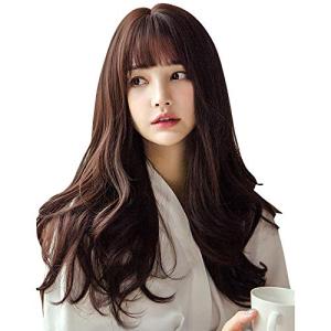ウィッグ かつら Candybay フルウィッグ 自然 ロング ストレート ウェーブ カール ぱっつん前髪 レディース wig 小顔効果 自然 透け感