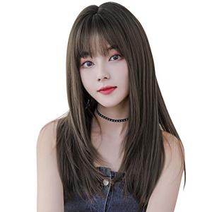 Candybay ウィッグ ロング wig ミディアム 自然 ストレートカツラ フルウィッグ セミロング レイヤー レディース かつら 女性 ネット付