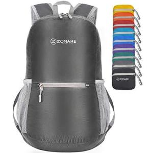 ZOMAKE超軽量パック可能バックパック耐水性ハイキングデイパック コンパクトスモールバックパックハンディ折りたたみ式キャンプアウトドアバックパック（
