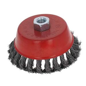 Utoolmart カップワイヤブラシ ワイヤーブラシ ディスクグラインダー用 剛腕カップブラシ 外径125mm 冷間圧延板の粉末溶射 最高速度125