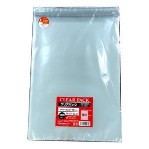 カクケイ OPP袋 クリアパック フタ付 テープ付 30μ 100枚 TP24-33.2