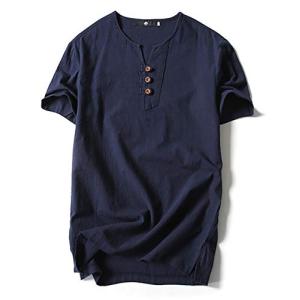 MR15 NA 2XL Tシャツ ティシャツ 半袖 ボタン付き 3つボタン 麻 薄手 夏 春夏 夏物 春物 2カラー 3カラー 無地