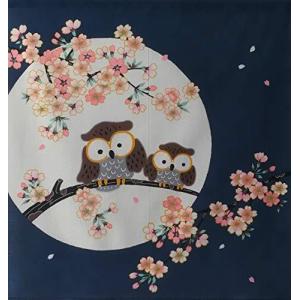 夜桜ふくろう 和 縁起 開運 桜