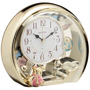 リズム 置き時計 アナログ ファンタジーランド504SR 電子音 目覚まし 機能付 金色 RHYTHM 4SE504SR18