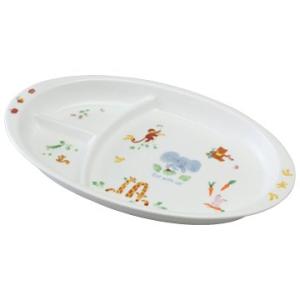 NARUMI 子ども用 皿 みんなでたべよっ 径28cm 電子レンジ対応 日本製 40433-5554