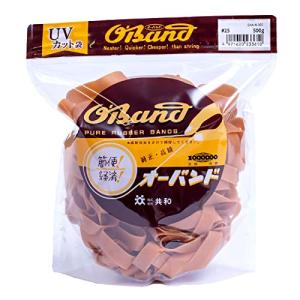 輪ゴム オーバンド #25  500g透明袋 > アメ色 極太幅 業務用 徳用 包装 ゴムバンド 全サイズ73 共和