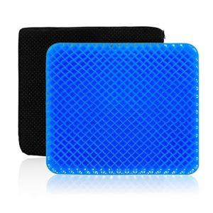 HENGBIRD ゲルクッション カバー付き ジェルクッション 座布団 ハニカムデザイン 蒸れない 無重力クッション 通気性 夏用 在宅勤務 椅子 車