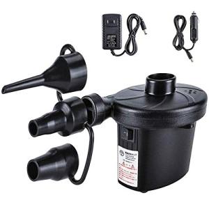 電動 エアーポンプ エアポンプ エアコンプレッサー ぷ 車用DC 12V 家庭用AC 110V 電源 に適用 屋外用エアベッド スイミングリング 真空